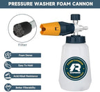 Sooprinse Foam Cannon with 1/4 Inch Quick Connector, Heavy Duty Car Foam Blaster Wide Neck Adjustable Snow Foam Lance for Pressure Washer, 1 Liter - Image 4