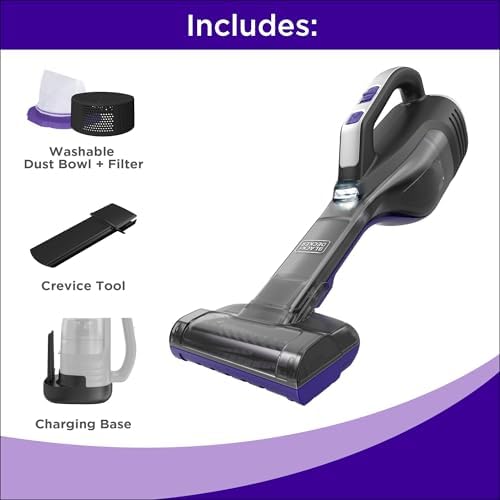 BLACK+DECKER dustbuster Reveal Pet Hair Vacuum, Hand Held Vacuum Cordless Portable for Home and Car, Rechargeable, LED Light, Powerful Suction, Includes Pet Brush and Crevice Tool (HLVD320BP07) - Image 2