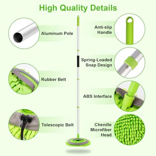 Ordenado 62" Car Wash Brush kit with Long Handle & Scratch-Free Refill Head - Image 4