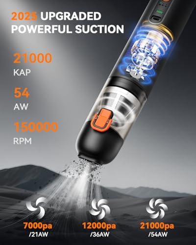 Car Vacuum Rechargeable 21000Pa Powerful Suction Handheld Vacuum Cordless - Image 2
