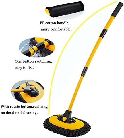 BMLEI Car Wash Brush with Long Handle, Cleaning Mop Car Wash Kit,Yellow - Image 2