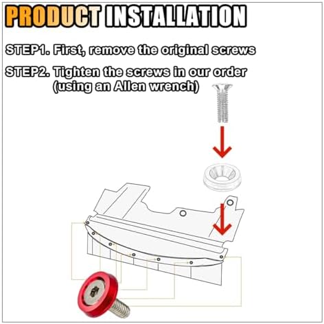 smilfuy 20PCS Aluminum Bumper Fender Washer Stainless Steel Bolts, Red - Image 5