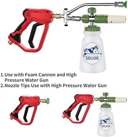 Selkie Foam Cannon with Double Tip Attachment,Adjustable Pressure Washer Foam Blaster with with Dual-Connector Accessory,5 Power Washer Sprayer Nozzles, 1/4" Quick Connect, 3600 PSI - Image 5