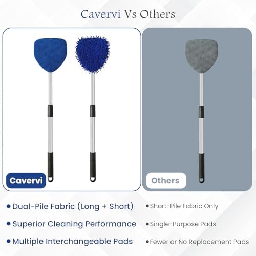 Windshield Cleaner Tool for Inside Car Windows, 6 Microfiber Pads - Image 3
