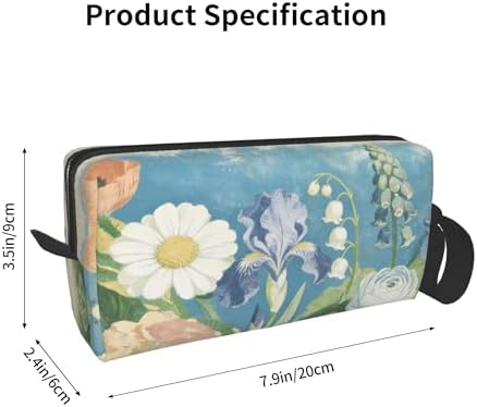 Vintage Floral Garden Makeup Bag for Women with Wrist Strap | Durable 600D Oxford Fabric Cosmetic Organizer,Compact Travel Pouch with Handle for Gym & Daily Use - Image 3