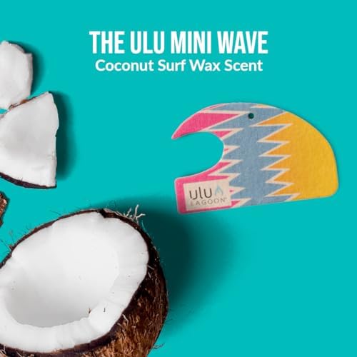 ulu Lagoon Hanging Car Air Freshener | Tropical Beach Coconut Surf Wax Scent Mini Wave | Long Lasting Car Freshener, Closet and Beyond | Made In USA | 3 Pack (80'S) - Image 4