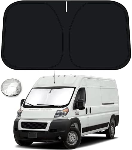 Bestview Windshield Sun Shade Compatible with 2014-2024 2025 Dodge Ram ProMaster Full Size Cargo Van, Front Window Sunshade Sun Visor Protective Film Blocks UV Heat, Foldable 3-Layer 210T Material by BESTVIEW