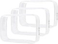 Buminee Clear Travel Bags 3 Pack 7.9"x2.5"x5.3" Multipurpose Transparent TSA Cosmetic Bag Clear Pouch For Toiletry, Makeup, Traveling - Single Zipper by Buminee