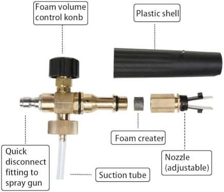 Sooprinse Foam Cannon Snow Foam Lance Nozzle Pressure Washer Jet Wash，Foam cannon lance kit with Pressure Washer Spray Gun,30 Degree Gutter Cleaner Wand with Nozzle Tip Attachment - Image 4