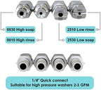 Jariko Jrod Pressure Washer Nozzle 2-3 GPM - High Pressure Hose J rod Nozzle - 1/4" Quick Connect for Soft Wash System - 4 Way Pressure Washer - 4 Tip Soft Wash Nozzle - Pressure Washer Accessories - Image 3