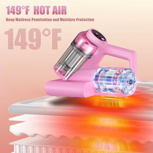 Teant Mattress Bed Vacuum Cleaner, 16 kPa Suction & 253.7nm UV-C, MV-Pink - Image 6