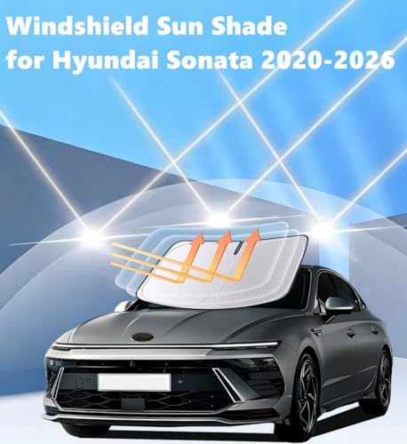 Windshield Sun Shade for Hyundai Sonata 2020-2026, 4-Layer 240T Foldable UV Block Car Accessory to Cool Interior - Image 2