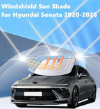 Windshield Sun Shade for Hyundai Sonata 2020-2026, 4-Layer 240T Foldable UV Block Car Accessory to Cool Interior - Image 2