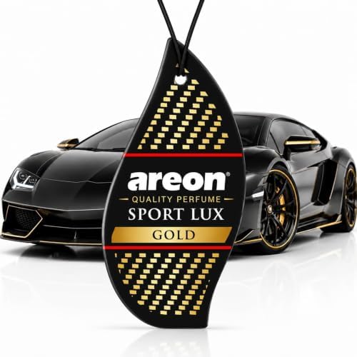 AREON SL-Gold-12 Sport LUX Cardboard Air Freshener, Gold, 12 Pack by AREON
