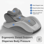 27 Degree Incline Memory Foam Wedge Pillow, Ergonomic Body Position Helper Cushion for Couples, Multi Purpose Bed Wedge for Reading Back Support and Leg Elevation,Black - Image 6