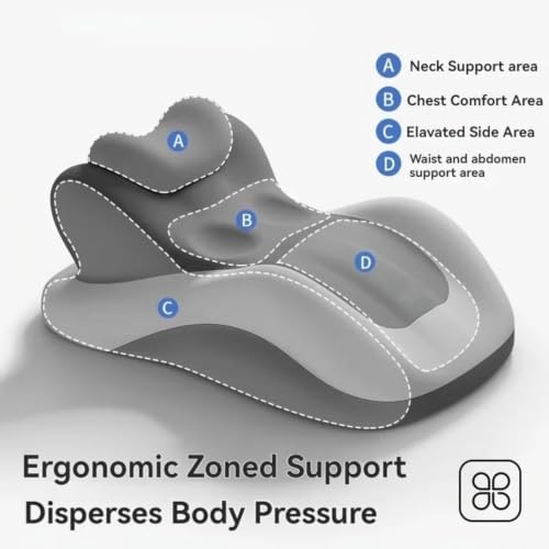27 Degree Incline Memory Foam Wedge Pillow, Ergonomic Body Position Helper Cushion for Couples, Multi Purpose Bed Wedge for Reading Back Support and Leg Elevation,Yellow - Image 6