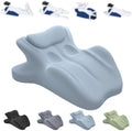 Sweet Spot Pillow (Chiro Monk Couple Pillow): 27° Ergonomic Contoured, Multi-Functional Memory Foam Lounger Cushion Back Support,Blue by Miluqike