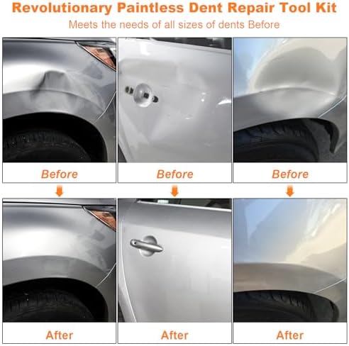 135pcs Dent Puller Kit, Paintless Dent Removal Kit for Dent Repair, Car Dent Repair Kit with T-Bar, Bridge Puller, Golden Lifter, Car Dent Remover for Car Refrigerator Door Ding Repair - Image 2
