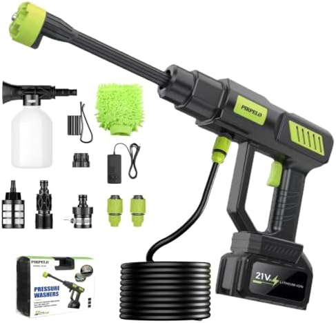 Cordless Car Washer,1000 PSI with Half-Hour Runtime & 6-in-1 Swivel Nozzle, 16.4FT High-Elastic Hose,Portable Handheld Car Washer,Suitable for Cars/Floors/Gardens Cleaning by Unknown