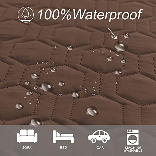 Waterproof Blanket Couch Cover for Dogs Non-Slip Pet Sofa Protector | Tcksstex Non-slip waterproof couch cover scratch resistant machine washable protects sofa bed car（52x82-Chocolate） - Image 2