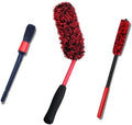 oesee Angled Wheel Brush Kit 3 Pack- Angled Microfiber Wheel Brush, Wheel Barrel Brush, Detailing Brush Scratch Free Calipers Wool Spoke Brush Cleans Brake Dust from Barrels& Hard to Reach Areas by OeSee