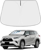 Front Windshield Sun Shade Custom Fit Compatible for Highlander 2008-present Sunshade Foldable UV Ray Reflector Sun Visor Protector Accessories Shield Cover Reflective (for Highlander 2008-present) by akarin