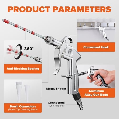 Tornado Car Cleaning Gun for Car Detailing Detailing Tool - High Pressure Air Gun Dry Cleaning Gun Used in Conjunction with Air Compressor - Image 7