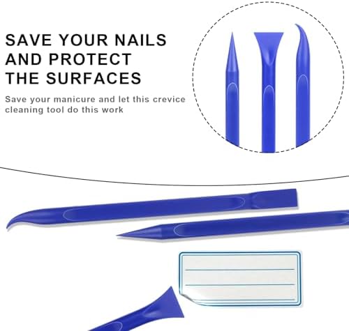 Car Crevice Cleaning Tool, 9 Pieces No-Scratch Plastic Scraper Tool for Tight Spaces, Multi-Use Small Paint Scraper Tool Sticker Remover for Kitchen, Crevices, Food, Paint, Labels, Oil Stains, Dirt - Image 5