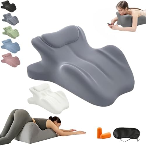 Memory Foam Couples Pillow, Reading Pillow for Bed, NeckPillow, 27° Lift Ergonomic Cushion for Intimacy Waterproof Posture Support Cushion for Sleeping Reading Relax(Gray,25"x22"x18") by Unknown