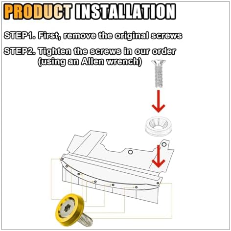 smilfuy 20PCS Aluminum Bumper Fender Washer Stainless Steel Bolts, Yellow - Image 5