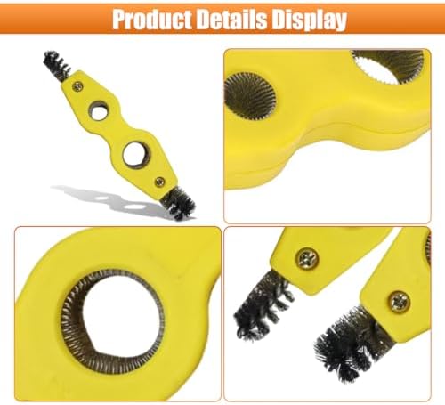 4 in 1 Car Battery Terminal Cleaning Brush, Anti-Rust Copper Pipe Cleaner, Anti-Corrosion Battery Terminal Brush, Universal Marine Plumbing Installation Soldering Brazing Accessories (Yellow) - Image 3