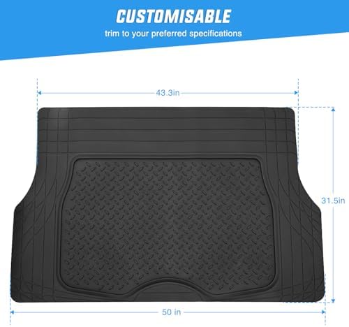 Nilight Rubber Cargo Mats for Cars Trucks SUVs | Universal Trim to fit for Most Vehicles, All Weather Protection Heavy Duty Cargo Liners - Image 3