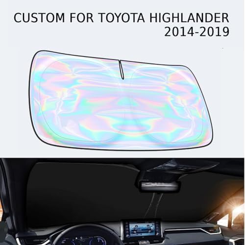 Windshield Sun Shade for Toyota Highlander 2014-2018 2019-4 Layers Sunshade Compatible with Toyota Highlander Foldable Front Window Sunshade Sun Visor Protector Block UV Rays Keep Your Car Cooler - Image 2