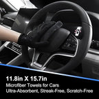 9Pcs Car Wheel & Tire Brush Kit, Wheel Cleaner Brush, Soft-bristled Rim Brush, Tire Shine Applicator Pad, Car Wash Mitt, Towel, Car Detailing Cleaning Wash Brush Supplies Kit - Image 7