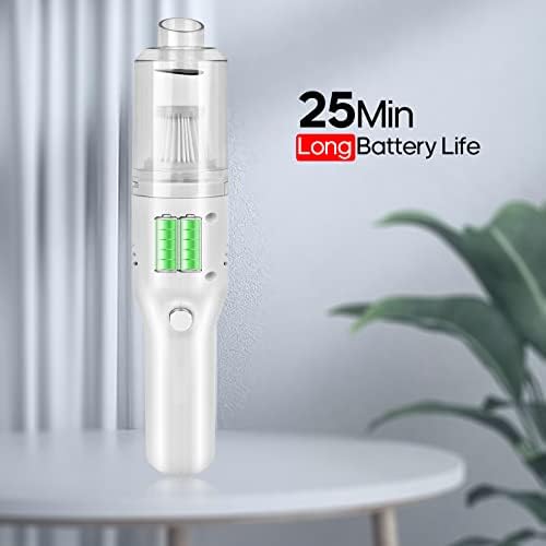 Mini Handheld Vacuum for Home&Car, Cordless Portable Rechargeable White - Image 4