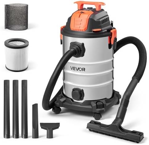 VEVOR 8 Gallon 6 Peak HP Wet Dry Shop Vacuum with One-Button Self-Cleaning by VEVOR