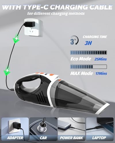 BRL Handheld Vacuum Cordless, Brushless 12000PA Powerful Suction, 2 Modes - Image 6