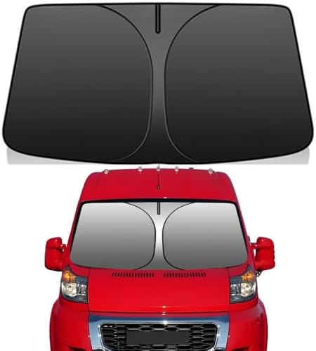 Windshield Sun Shade for 2014-2025 2026 Dodge RAM ProMaster Foldable Car Front Window Sunshade Accessories 240 T Sun Visor Protector Reflective Cover Block UV Rays & Sun Heat by Unknown