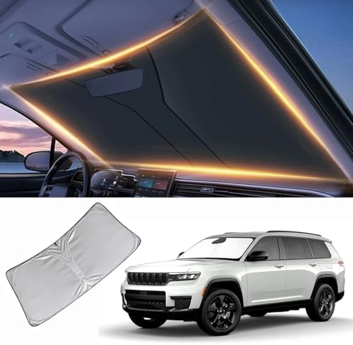Windshield Sun Shade for Jeep Grand Cherokee Front Window Shades Cover for Grand Cherokee 2001-2025 2026 Windshield Sun Visor Protector Car Accessories by LZYYQX