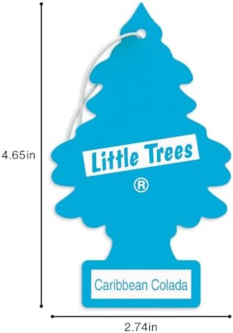 LITTLE TREES Car Air Freshener | Hanging Tree Provides Long Lasting Scent for Auto and Home | 24 Air Fresheners |Caribbean Colada - Image 6