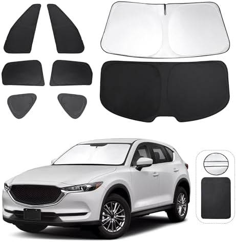 TINGLU Window Shades for Mazda CX-5 2017-2025 2026 Accessories Car Side Full Windows Rear Triangular Windshield Sun Shade Sun UV Rays & Privacy Protection for Camping,Napping,and Relaxing 8PCS by TINGLU