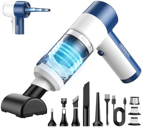 Car Vacuum/Air Duster Portable Cordless - 16000PA High Power Handheld Vacuum with 85,000RPM Brushless Motor, 4-in-1 Rechargeable Mini Vacuum & Blower & Pump for Car Detailing, Home, Office, Pet Hair by Unknown