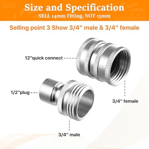 Twinkle Star Pressure Washer Adapter Set, Stainless Steel, 9 Sets - Image 7