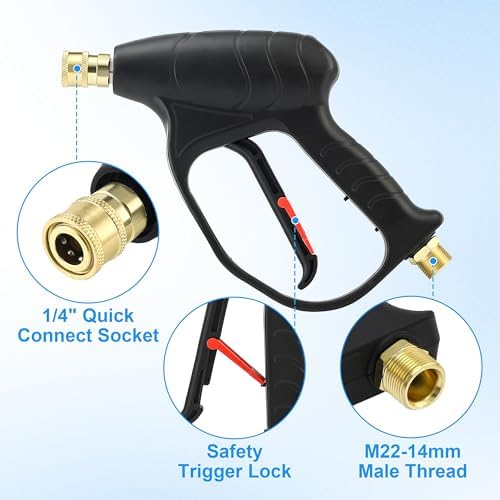 JOEJET Pressure Washer Gun with Foam Cannon, 1/4" Quick Connect, 1 Liter - Image 2