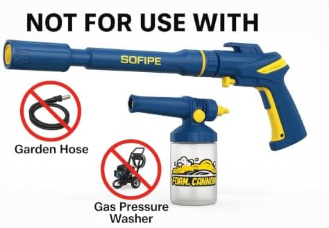 5-in-1 Pressure Washer Gun with Foam Cannon, Built-in 5 Spray Nozzles, M22-14 & M22-15 Adapters, 3/8" Quick-Connect Adapter – Power Washer Gun for Car & Home Cleaning - Image 3