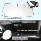 TINGLU Sun Shade for Mini Countryman Cooper F66 SUV 2017-2025 2026 Accessories Windshield Sun Shade Window Shade UV Rays Protection Sun Visor Cover with Steering Wheel Sunshade Storage Bag - Image 2