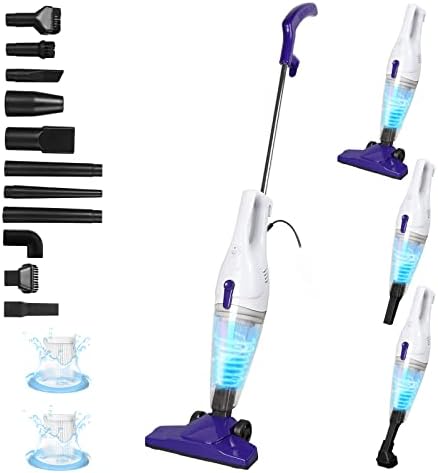 Intercleaner Corded Vacuum Cleaner, 15KPa Powerful Suction with 400W Motor, 12 in 1 Lightweight Bagless Stick Vac with Handheld, Ultra Quiet, for Hardwood Floor Carpet Car Pet Hair Car Pet Hair by Intercleaner