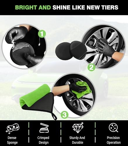 YeewayVeh 8PCS Wheel & Tire Brush Kit, 2-Size 360° Bendable Rim Brush - Image 4