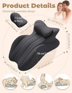 27° Ergonomic Wedge Pillow for Couples: Enhance Intimacy & Comfort, High-Density Memory Foam, Versatile Use for Adult Play, Relaxation, and Support,Black - Image 7