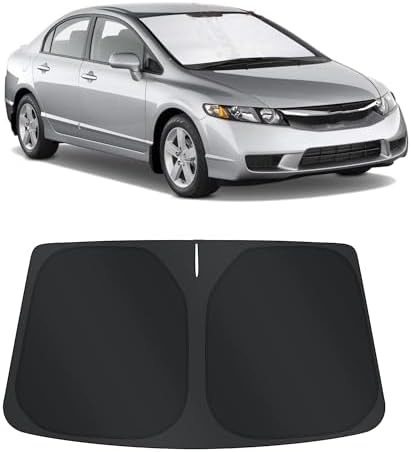 TINGLU Sun Shade for Honda Civic 2006-2011 Accessories Windshield Sun Shade Window Shade UV Rays Protection Sun Visor Cover with Steering Wheel Sunshade Storage Bag by TINGLU